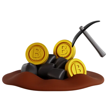 Mining Digital Gold  3D Icon