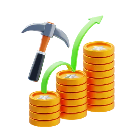 Mining Profitability  3D Icon