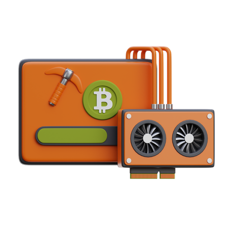 Mining Software And Graphics Card  3D Icon