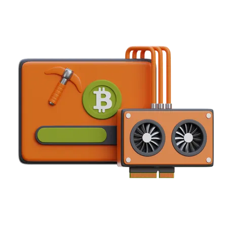 Mining Software And Graphics Card  3D Icon