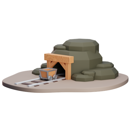 Mining Tunnel  3D Icon