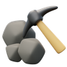 stone mining 3d logo