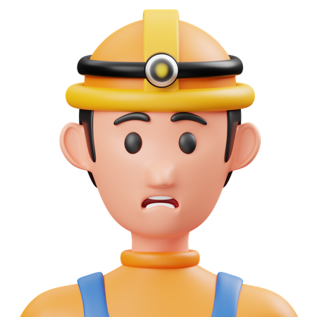 Mining Worker  3D Icon