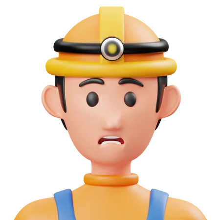 Mining Worker  3D Icon