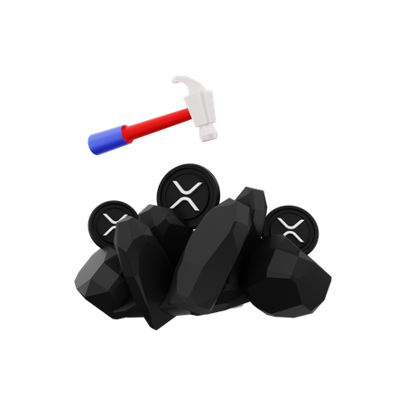 Mining XRP coin  3D Icon