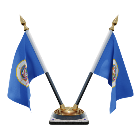 Minnesota Doppel-Tischflaggenständer  3D Flag