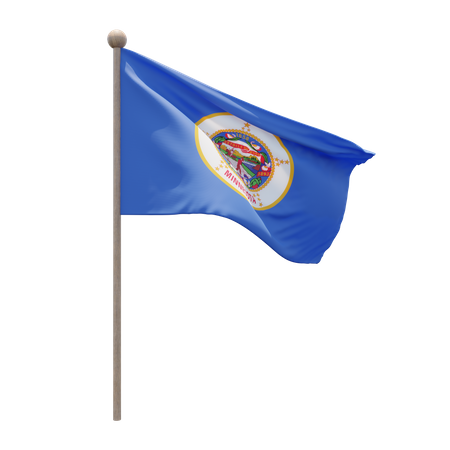 Minnesota-Fahnenmast  3D Flag