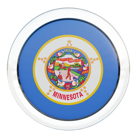 Minnesota Round Flag  3D Icon