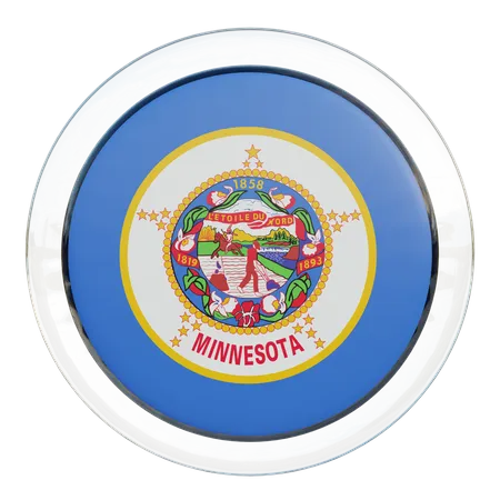 Minnesota Round Flag  3D Icon