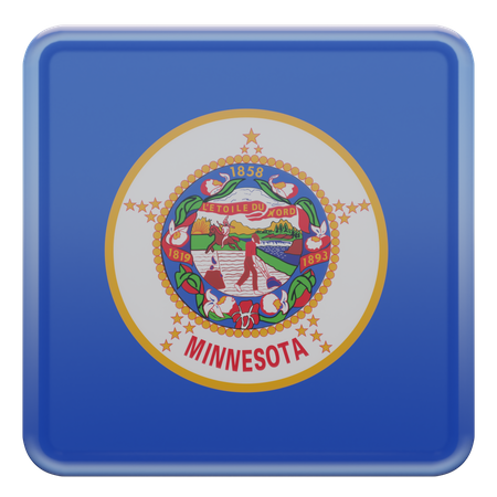 Minnesota Square Flag  3D Icon