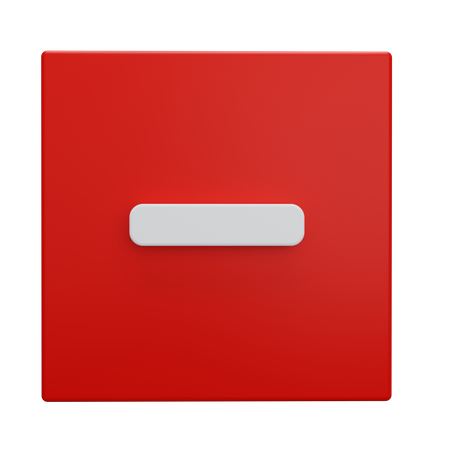 Minus Button  3D Icon