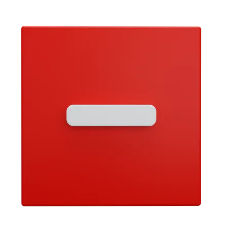 Minus Button  3D Icon