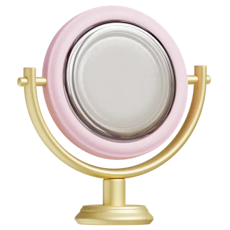 3 D Classic Pink And Gold Vanity Mirror 3D Icon