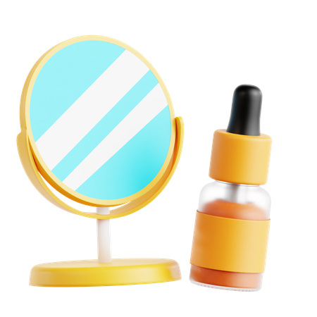 Mirror with Skincare Bottle  3D Icon