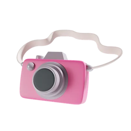 Camera Mirrorless Pink 3D Icon