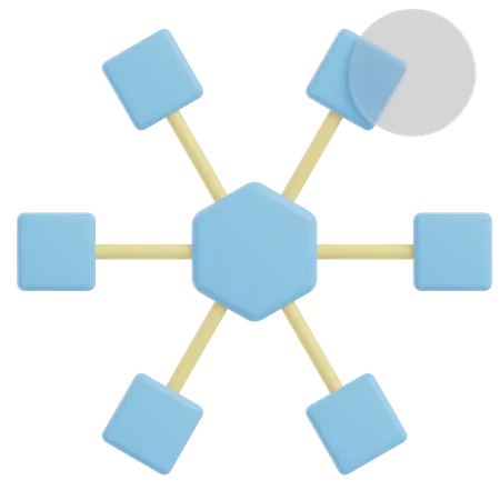 La mise en réseau  3D Illustration