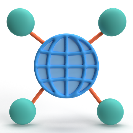 La mise en réseau  3D Icon