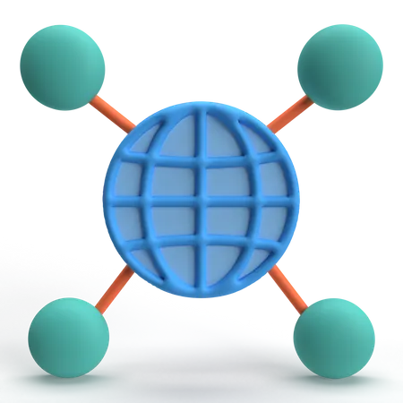 La mise en réseau  3D Icon