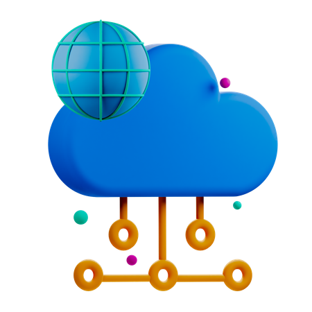 Mise en réseau cloud  3D Icon