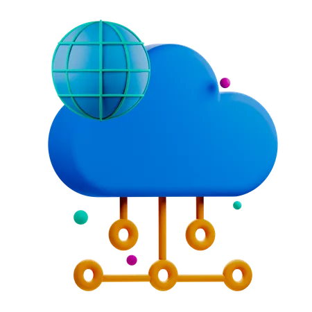 Mise en réseau cloud  3D Icon