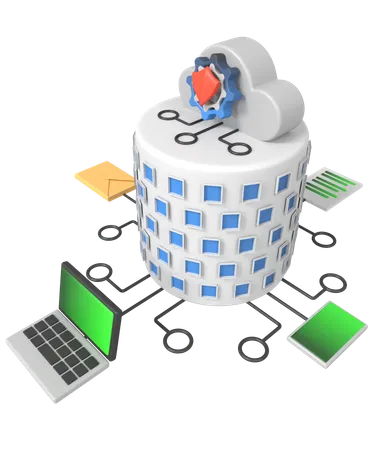 Serveur cloud de mise en réseau  3D Icon