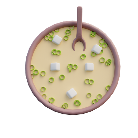 Miso Soup  3D Illustration