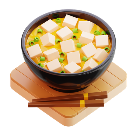 두부 된장국  3D Icon