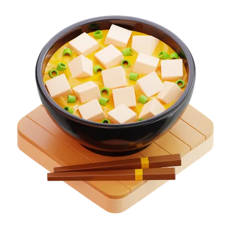 Miso Soup With Tofu  3D Icon
