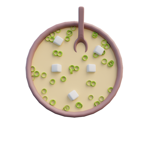 Miso-Suppe  3D Illustration
