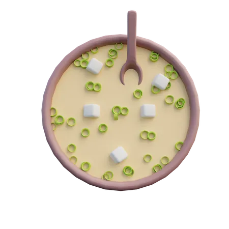 Miso-Suppe  3D Illustration