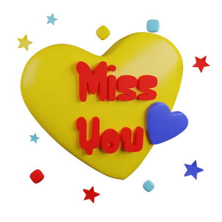 Miss You 3 D Icon Contains PNG BLEND GLTF And OBJ Files 3D Icon