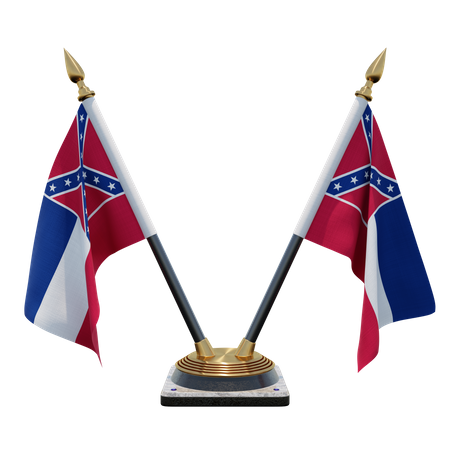 Soporte de bandera de escritorio doble Mississippi  3D Flag