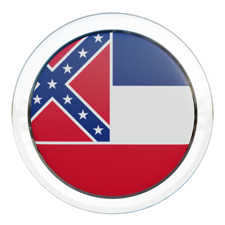 Mississippi Round Flag  3D Icon