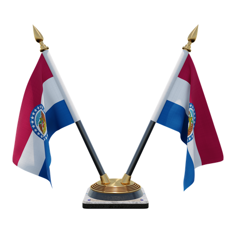 Missouri Doppel-Tischflaggenständer  3D Flag