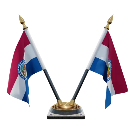 Missouri Doppelter (V) Tischflaggenständer  3D Icon