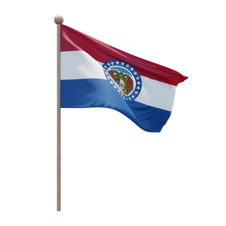 Missouri Flag Pole  3D Flag