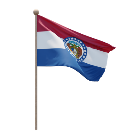 Missouri Flagpole 3D Illustration