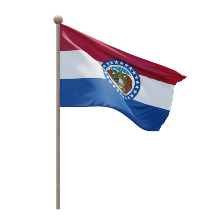 Mât de drapeau du Missouri  3D Flag