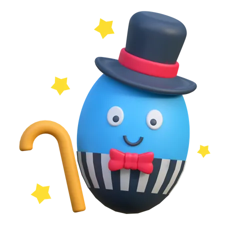 Mister Egg Icon Easter Egg 3 D Illustration 3D Icon