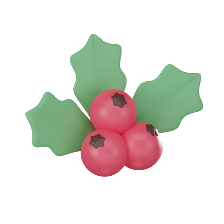 Holiday Season With This Vibrant 3 D Icon Of Mistletoe Berries Cute Perfect For Festive Decorations And Christmas Themed Designs 3 D Render 3D Icon