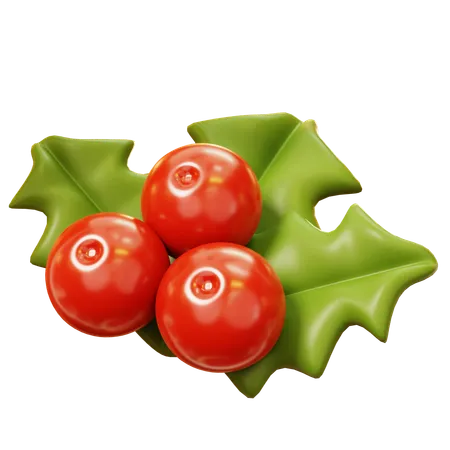 3 D Cute Cartoon Christmas Green Branch Christmas Mistletoe With Leaves And Red Holly Berries Winter Plant Winter Season Happy New Year Decoration Merry Christmas Holiday New Year And Xmas Celebration Merry Christmas New Year Seasonal 3D Icon