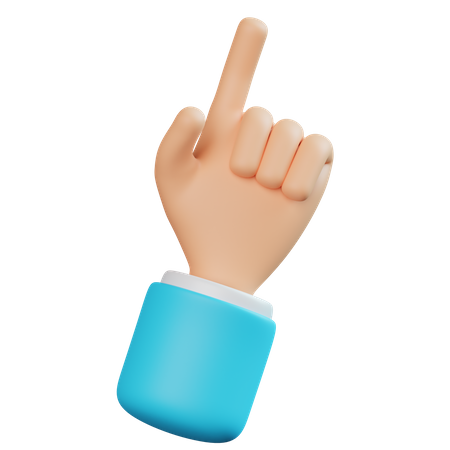 Mit dem Finger nach oben zeigende Handbewegung  3D Icon