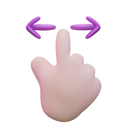 Mit der Hand nach links oder rechts wischen  3D Icon