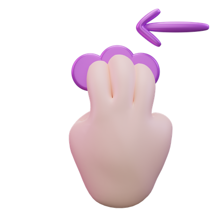 Mit der Hand nach links wischen  3D Icon