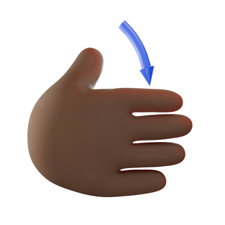 Mit der Hand nach unten wischen  3D Illustration