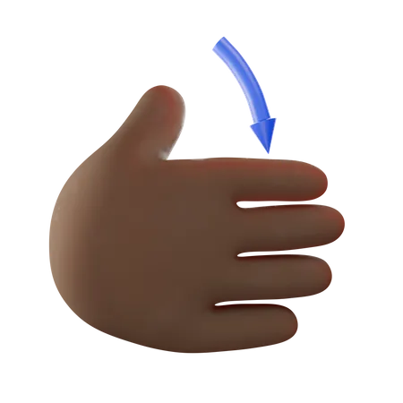 Mit der Hand nach unten wischen  3D Illustration