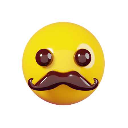 Mit Schnurrbart-Emoji  3D Emoji