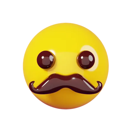 Mit Schnurrbart-Emoji  3D Emoji