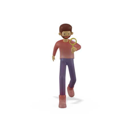 Mitarbeiter findet etwas  3D Icon