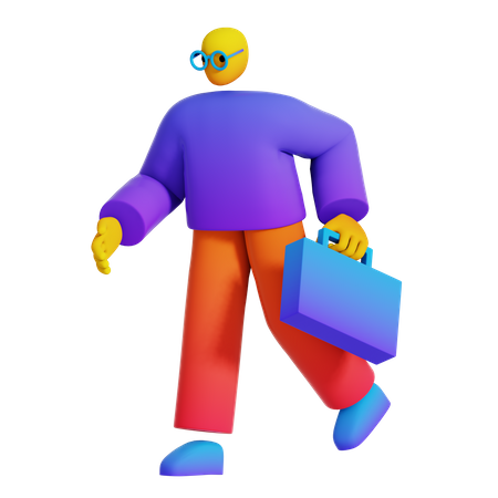 Mitarbeiter gehen zur Arbeit  3D Icon